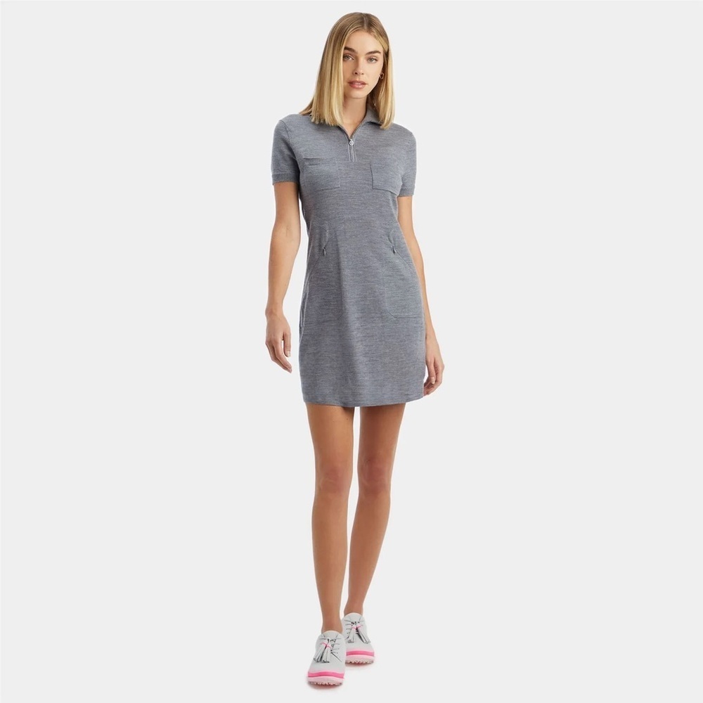 *NWT* G/FORE 100% Merino Wool Pocket Sweater Dress - Heather Grey